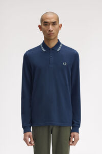 Fred Perry Polo piqué de manga comprida masculina