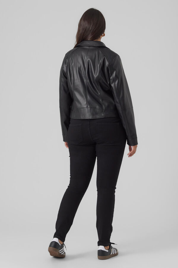 Cortefiel Curve faux leather jacket Black