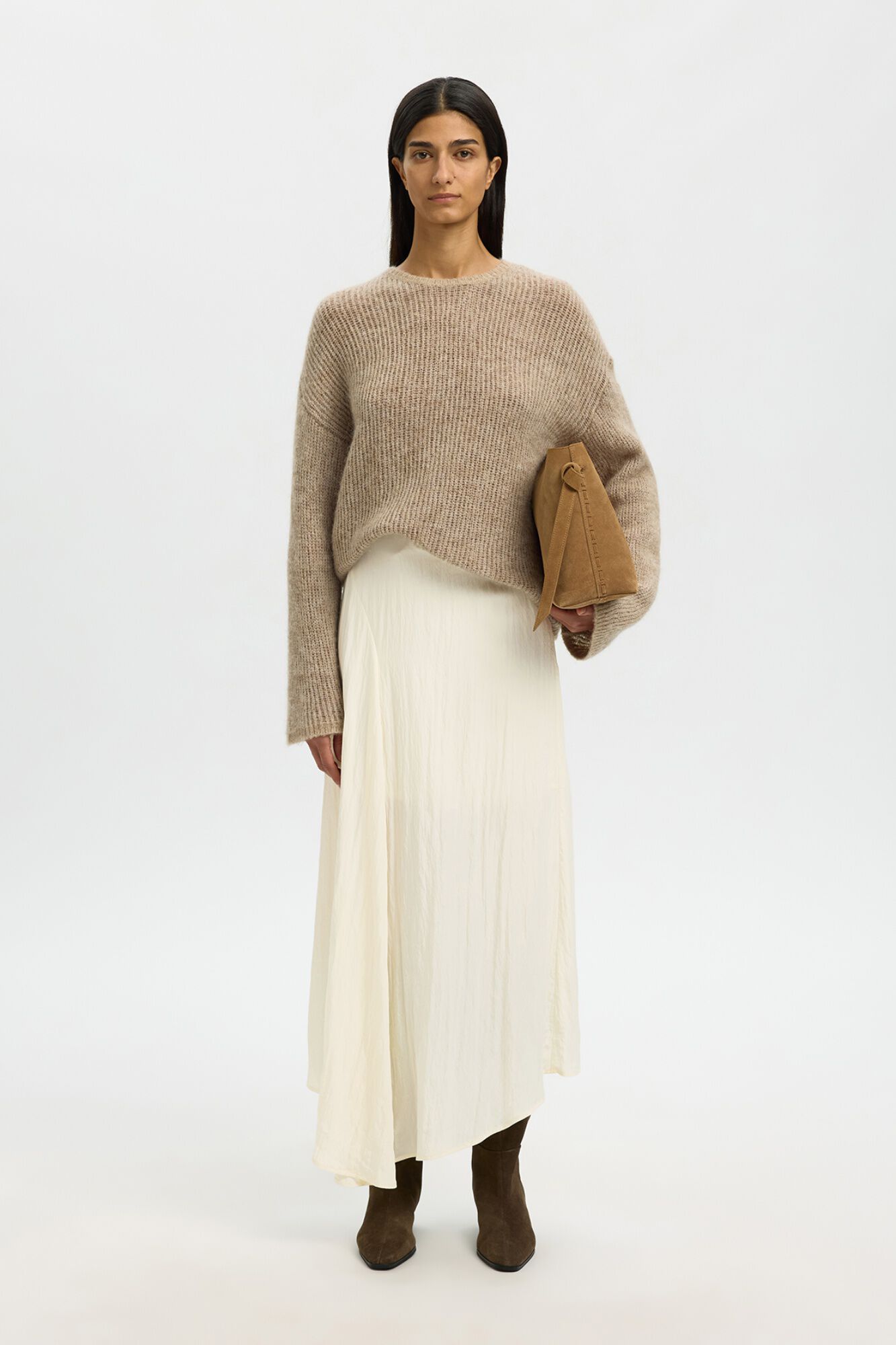 Selected Falda larga tejido estructura