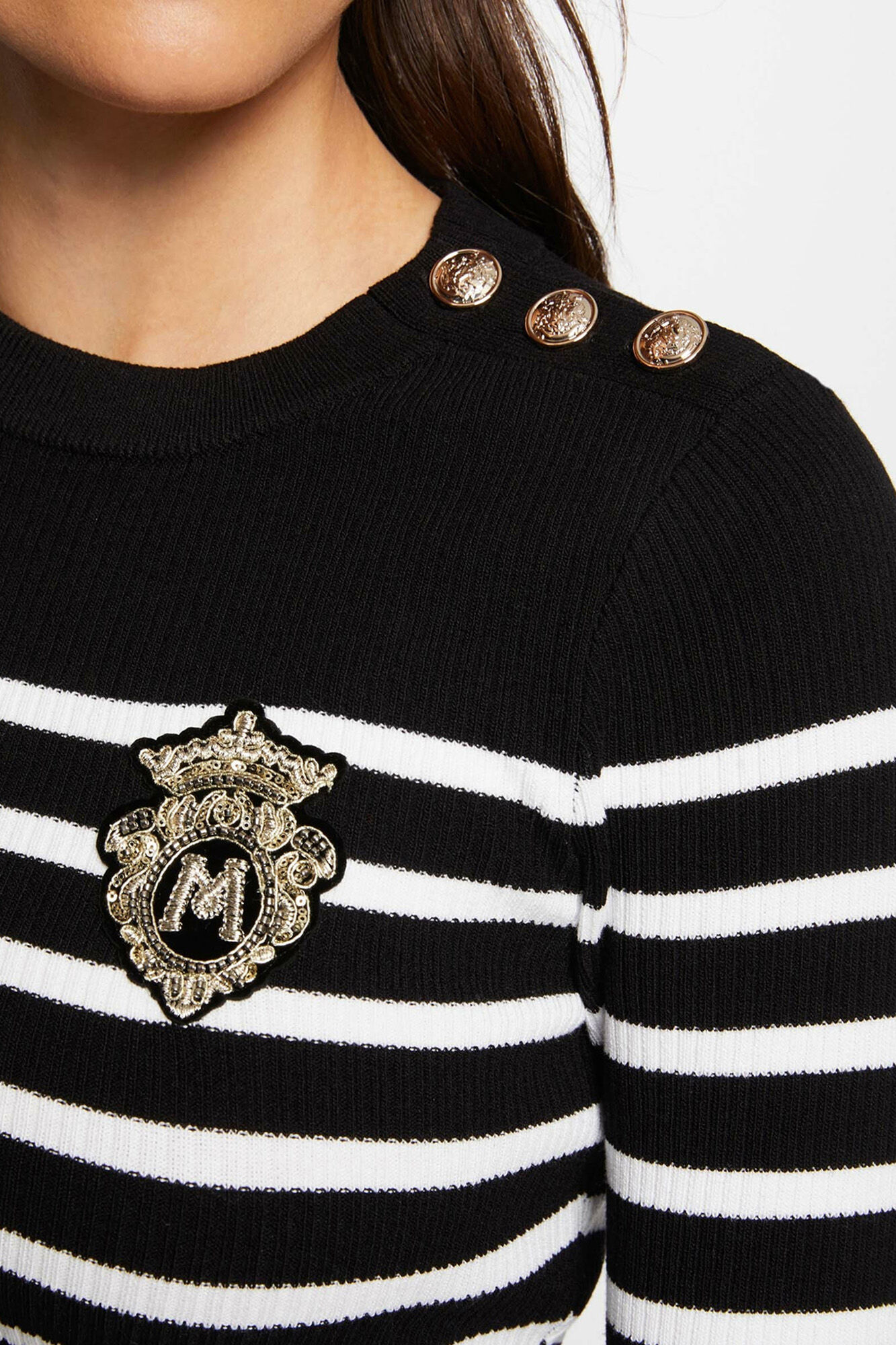 Morgan Jersey manga larga con rayas