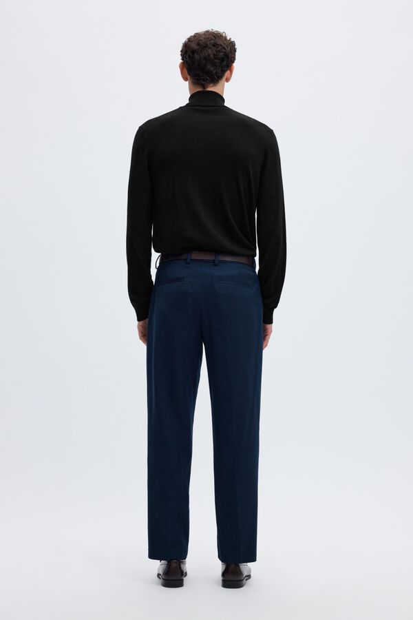 Selected Camisola gola alta 100% l&atilde; merino Preto