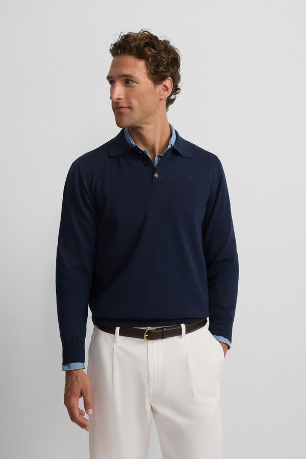 Silbon Camisola de gola polo Azul