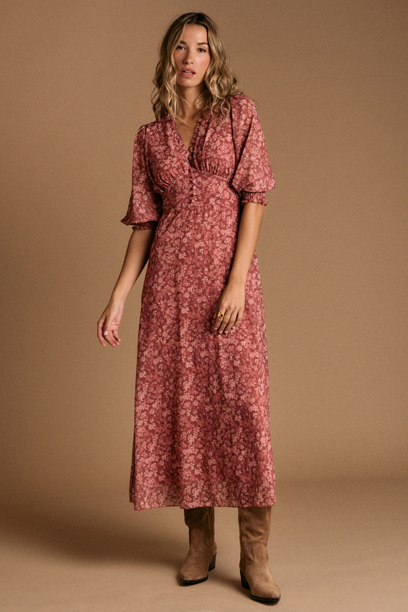 Pol&iacute;n Et Moi Maquiagem de vestido floral