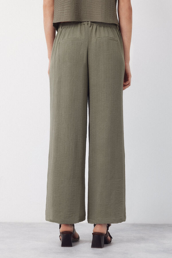 Cortefiel Textured pants Kaki
