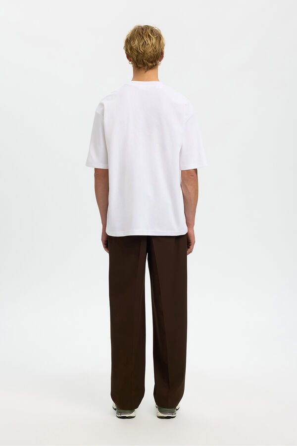 Selected Camiseta com logo de T-shirt de manga curta   Branco