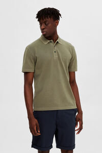 Cortefiel Short-sleeved 100% organic cotton polo shirt. Green