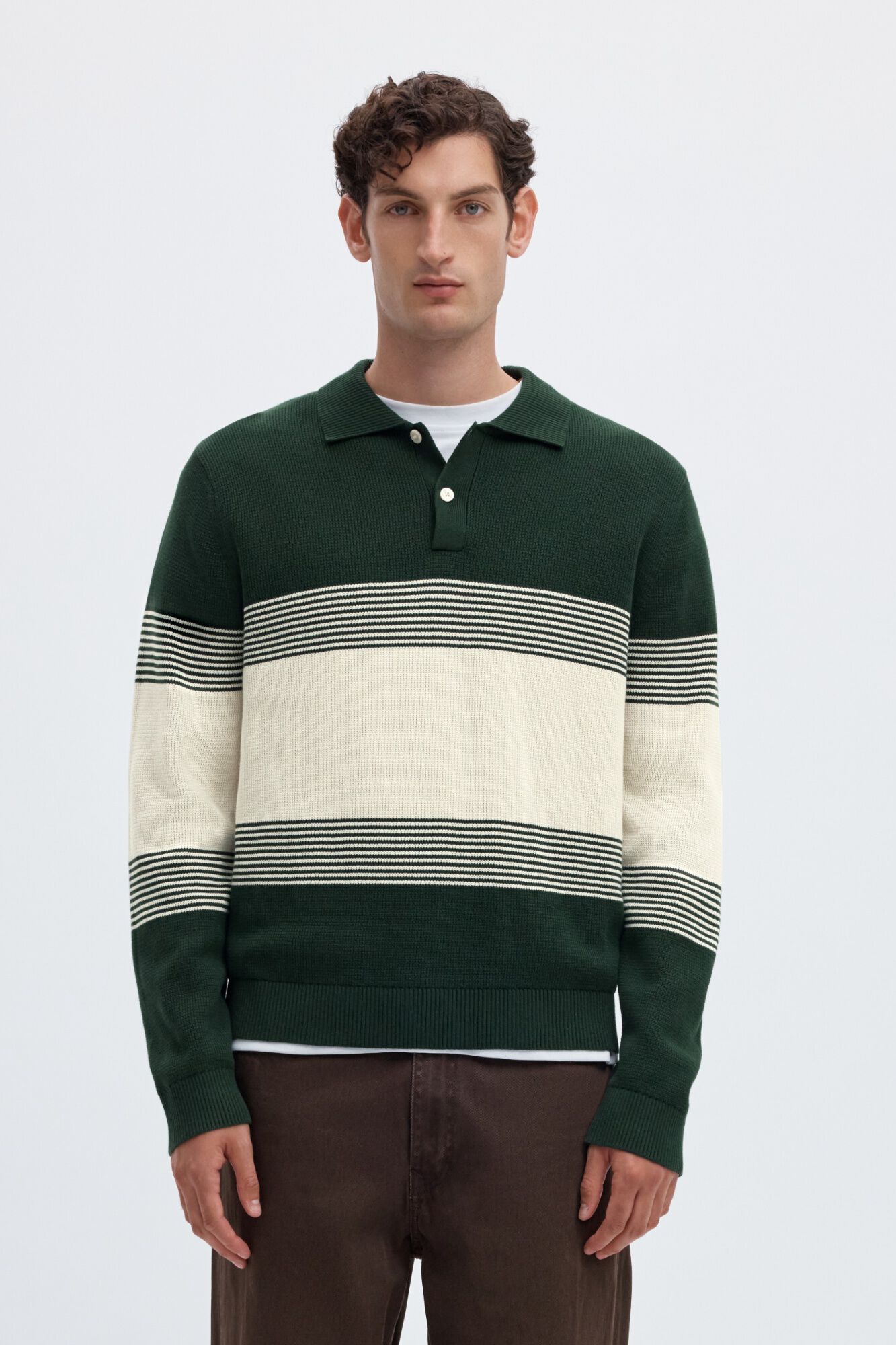 Selected Polo de punto a rayas 100% algod&oacute;n org&aacute;nico