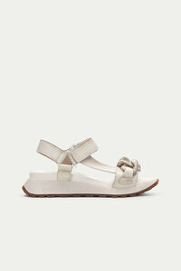 Cortefiel MAUI sports sandal with maxi chain link Ivory