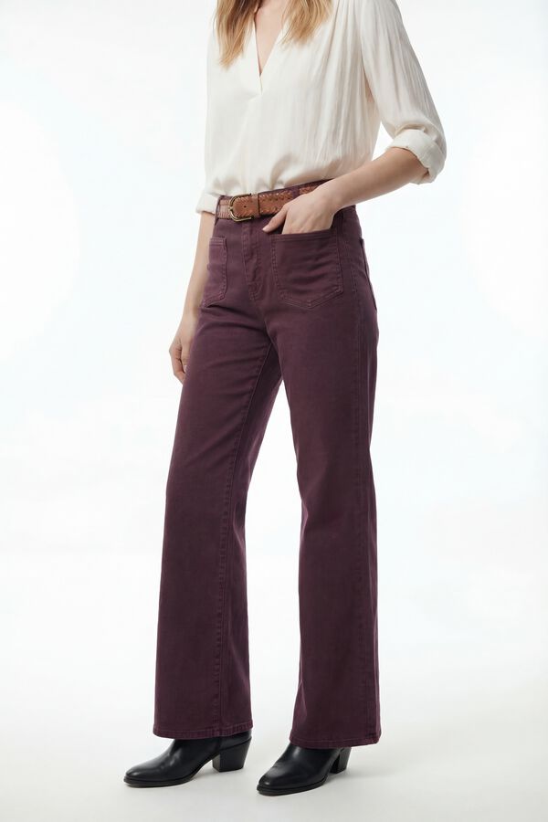 Vila Cal&ccedil;a com bolsos frontais Roxo