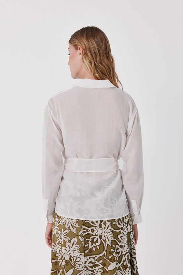 Cortefiel Blusa cruzada ligera Blanco