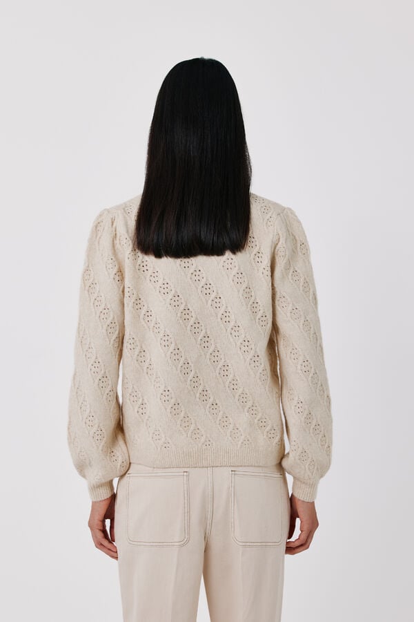 Cortefiel Diagonal Aran jumper Ivory