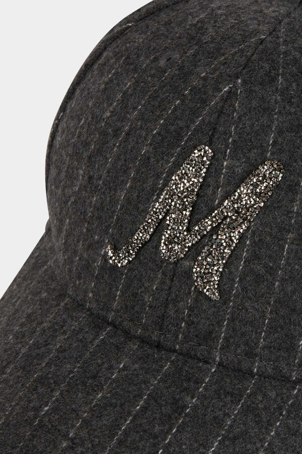 Morgan Boné riscas com M e strass Cinzento