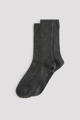 Cortefiel Lurex ribbed socks Grey