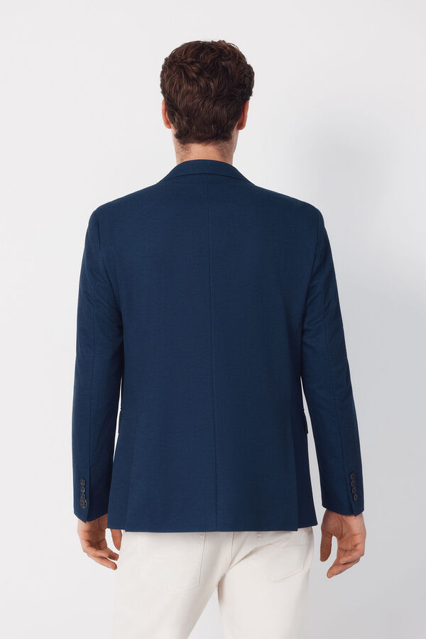 Cortefiel Jersey-knit blazer Blue