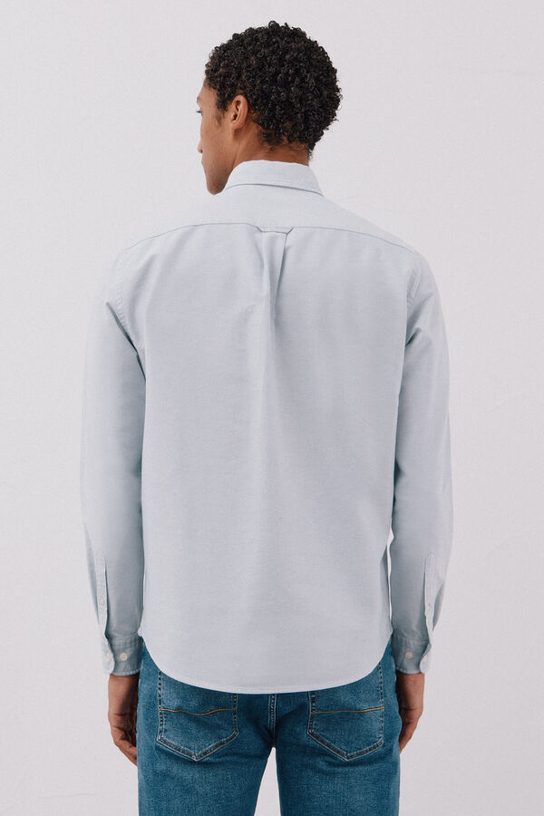 Cortefiel Plain oxford shirt Dark green