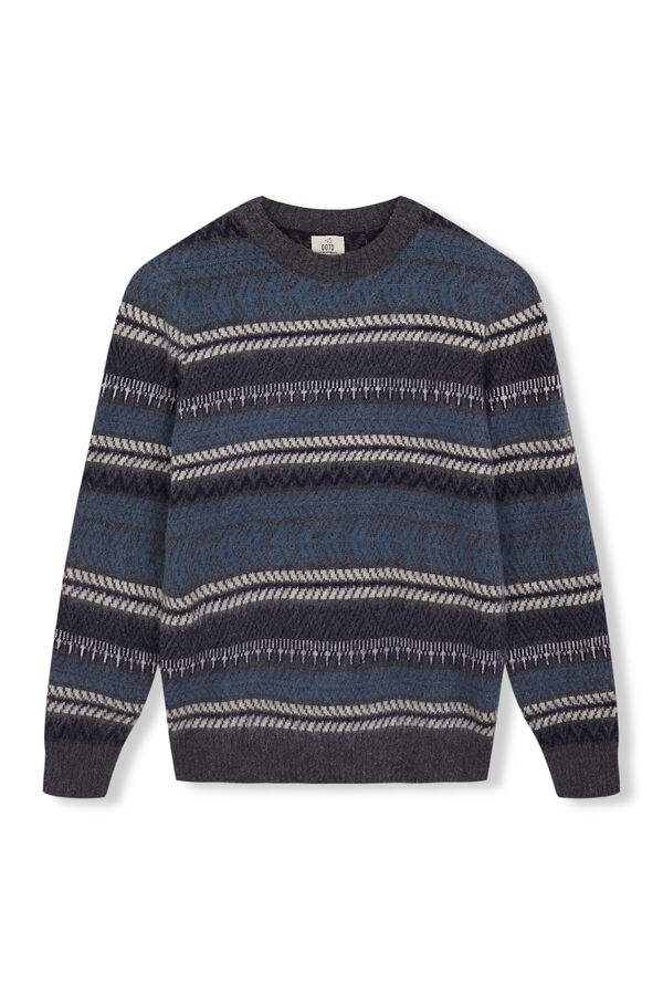 OOTO Camisola de natal gola caixa Cinzento