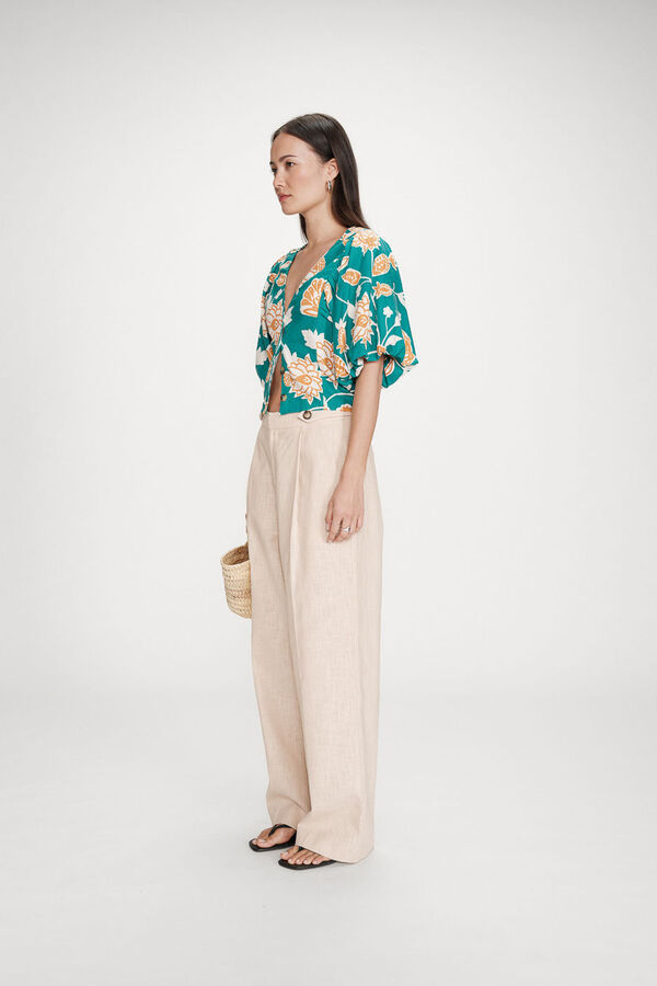 Grace & Mila Top floral curto Vahe Verde