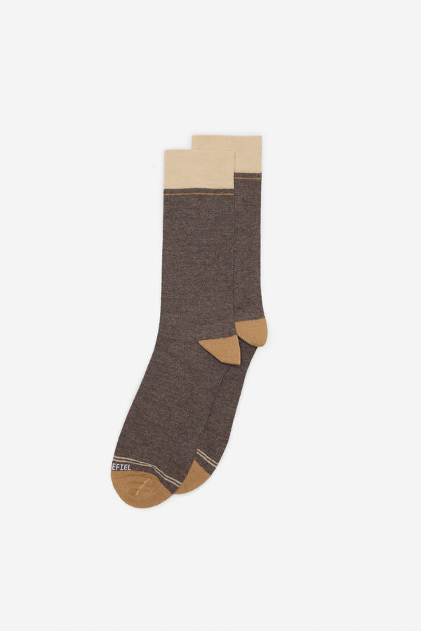 Cortefiel Plain socks Dark brown