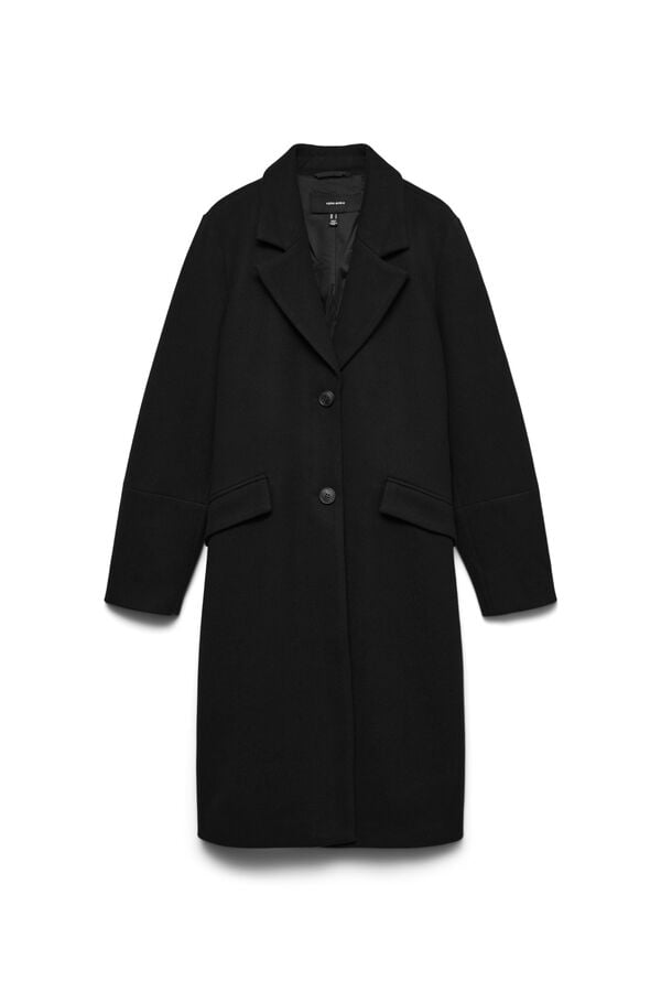 Vero Moda Sobretudo comprido com aba Preto