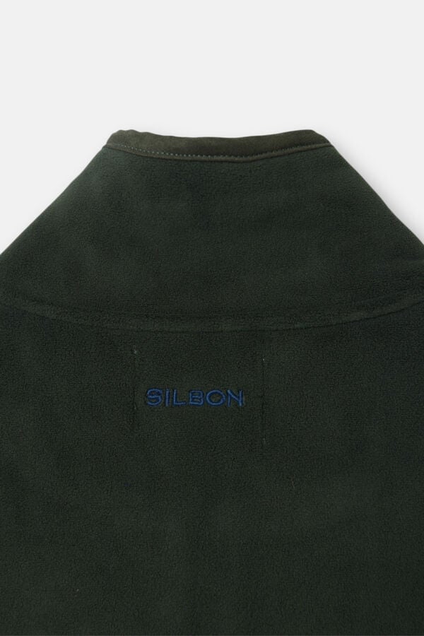 Silbon Colete de polar clássico Verde