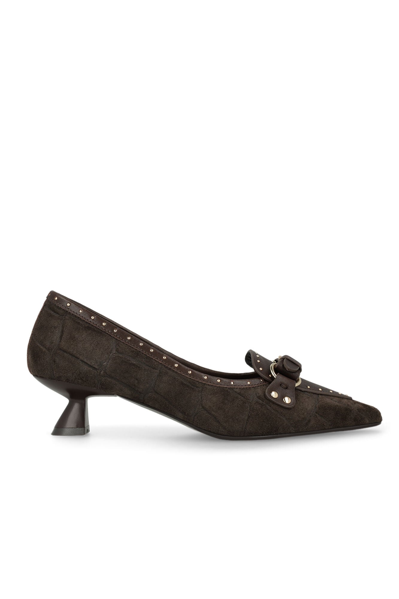 Lodi Embossed leather court shoes