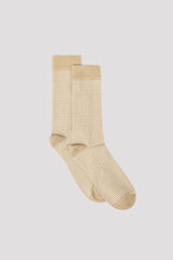 Cortefiel Microrib cotton socks Beige