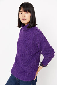 Cortefiel Open-knit jumper Purple
