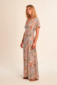 Molly Bracken Vestido comprido de manga curta estampado