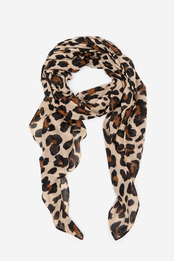 Cortefiel Leopard scarf Printed brown