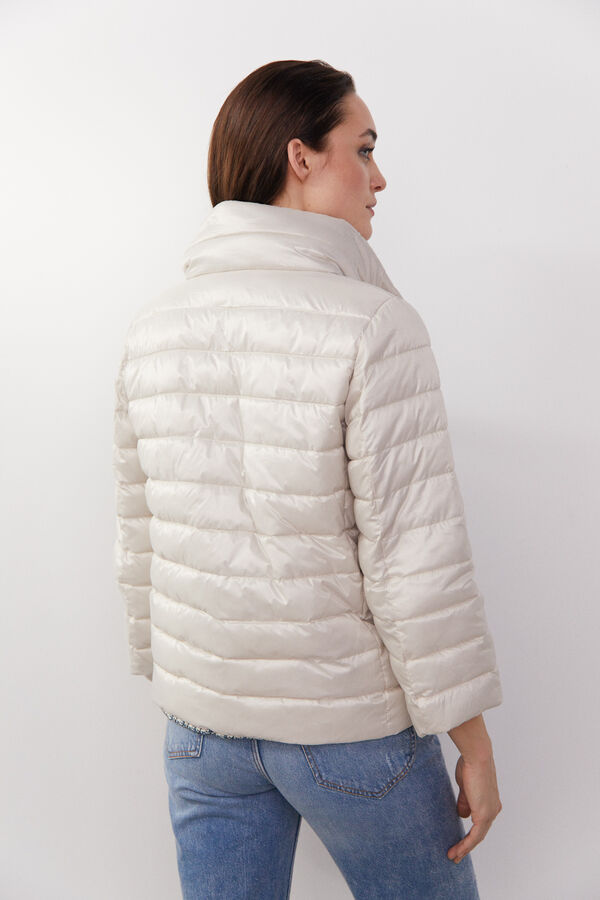 Cortefiel Ultralight water-repellent reversible jacket Ivory