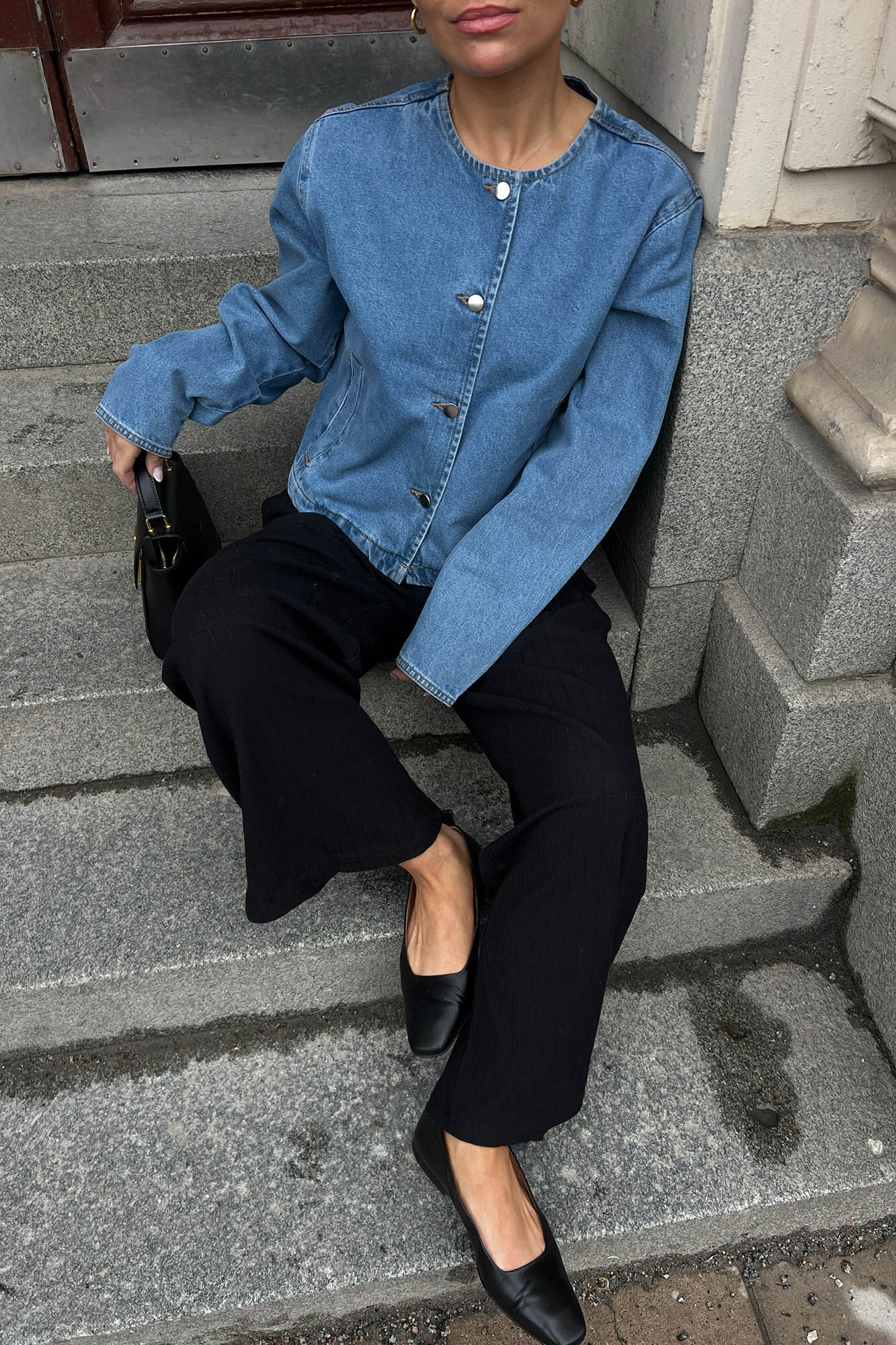 Vila Jaqueta jeans abotoada