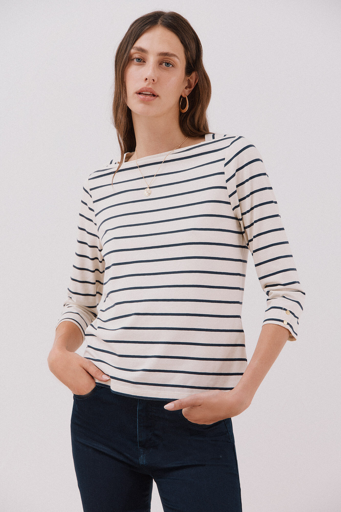 Cortefiel Essential boat neck T-shirt