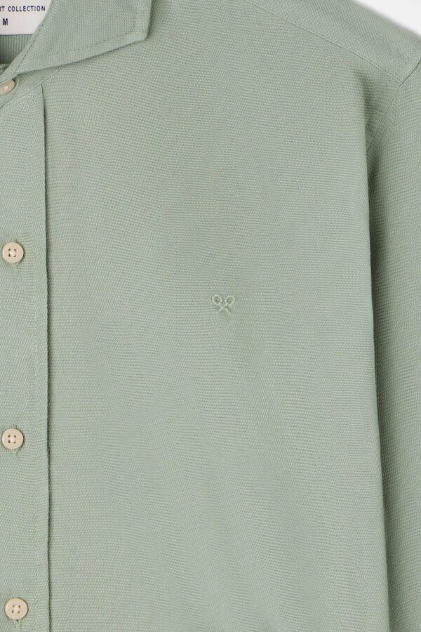 Cortefiel Plain micropique sport shirt Green