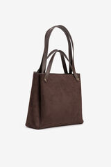 Vilanova Mala tote bag com efeito camurça Castanho
