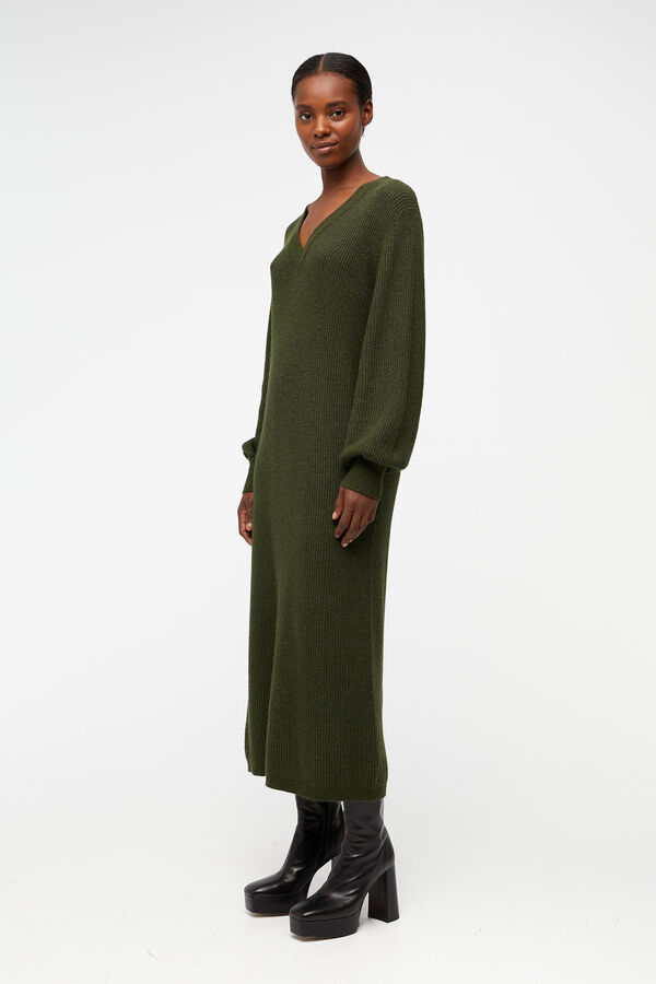 Cortefiel Knit dress Green