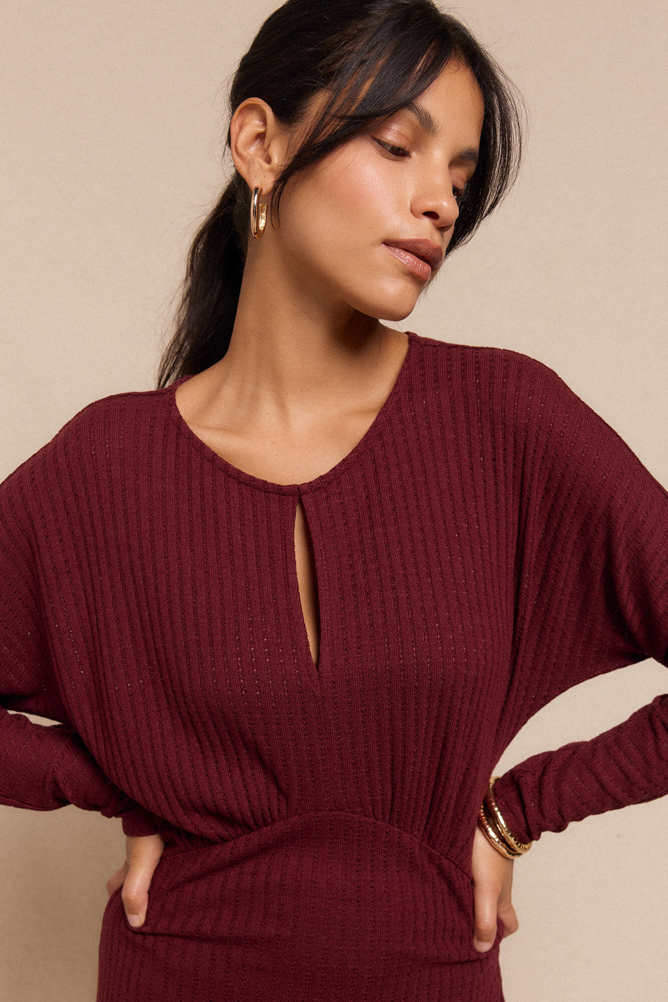 Slowlove Vestido estructura manga murci&eacute;lago