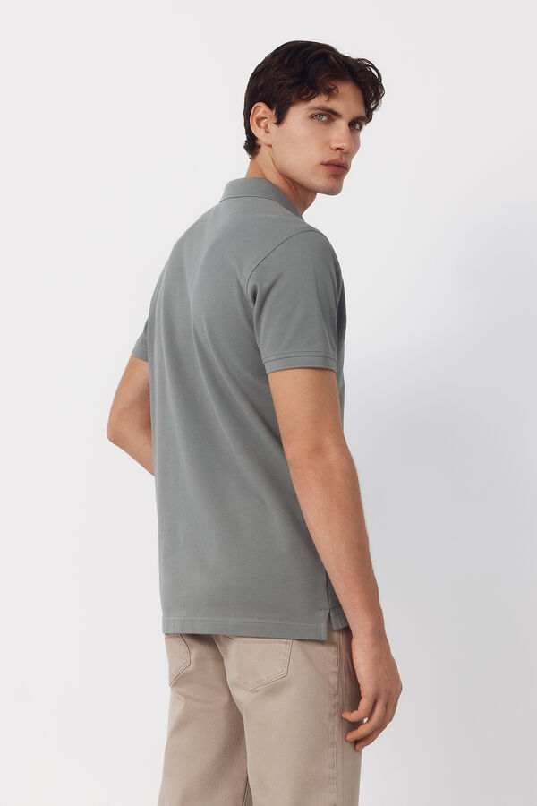 Cortefiel Piqu&eacute; basic slim polo shirt Kaki