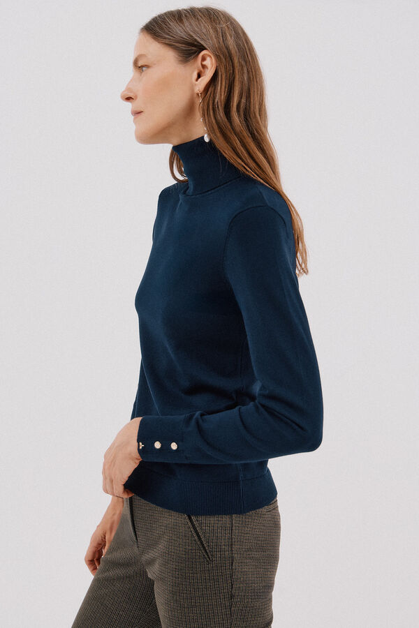 Cortefiel Short-sleeved jumper Navy