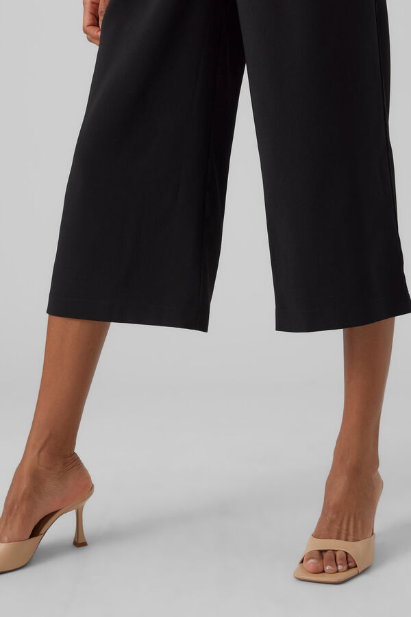 Cortefiel Culottes with elasticated waist Black