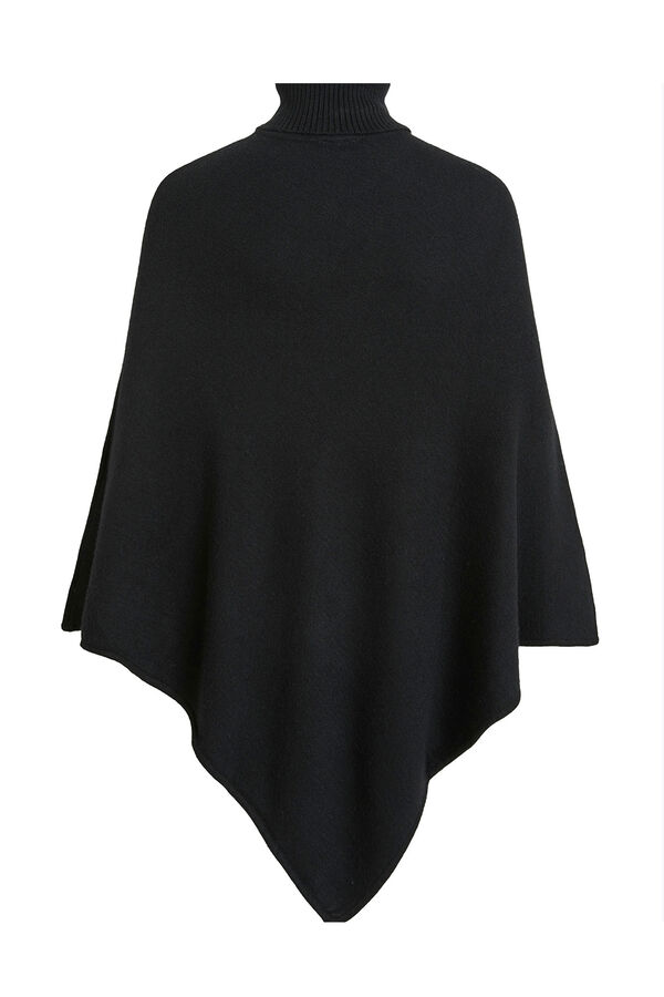 Vila Poncho de malha com gola alta Preto