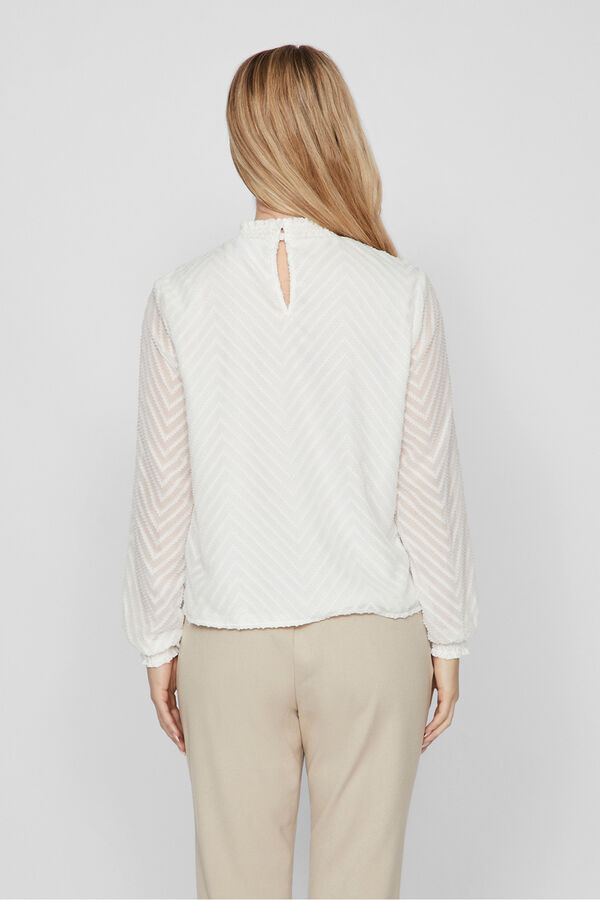 Vila Blusa de manga comprida com gola alta Branco