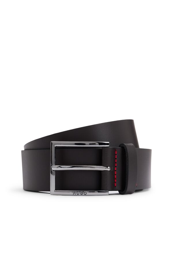 HUGO Leather belt Dark brown