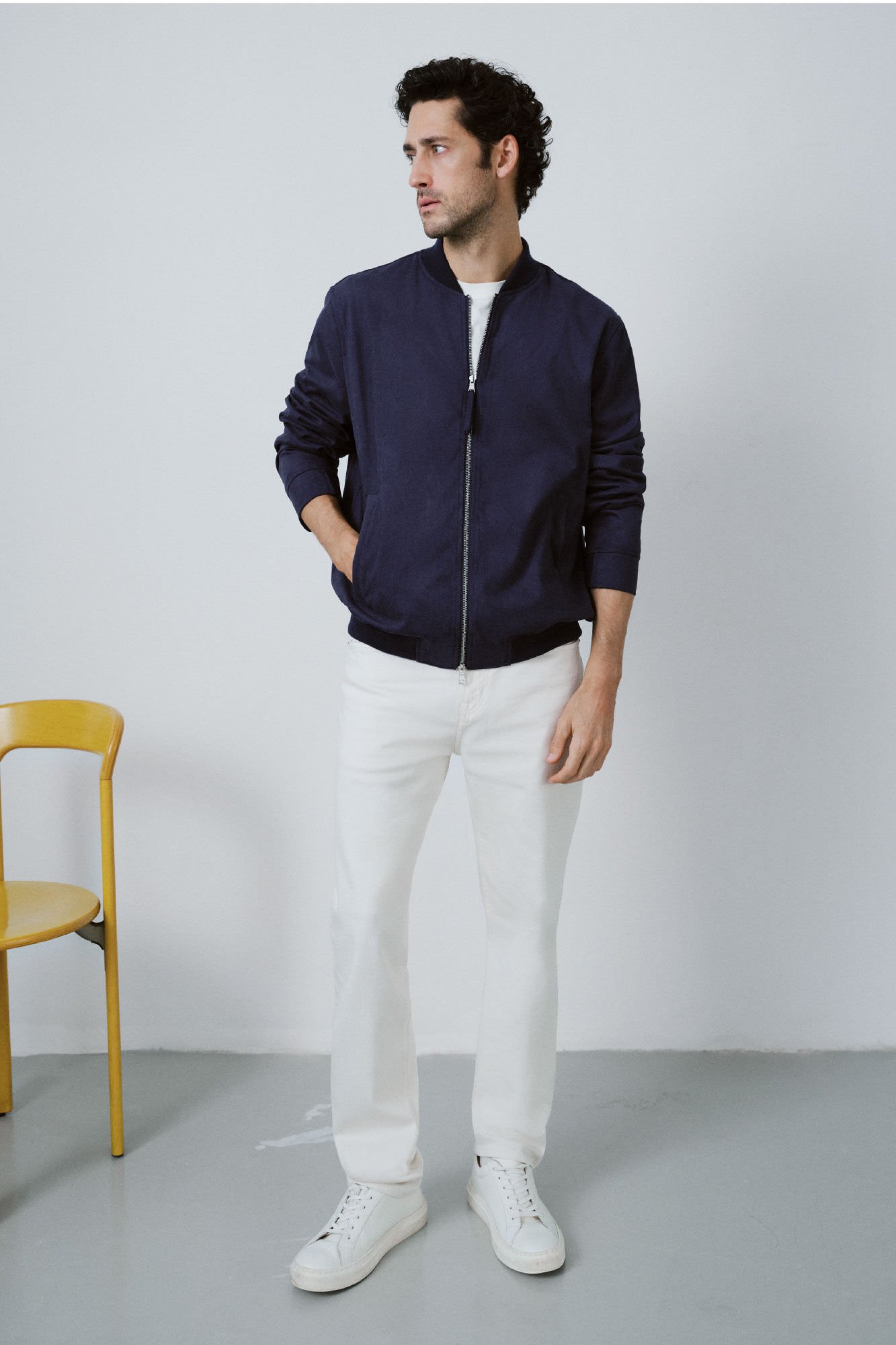 Cortefiel Faux suede bomber jacket