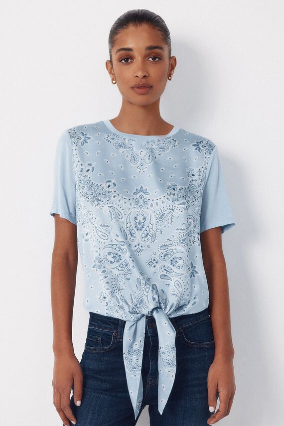 Top combinado estampado
