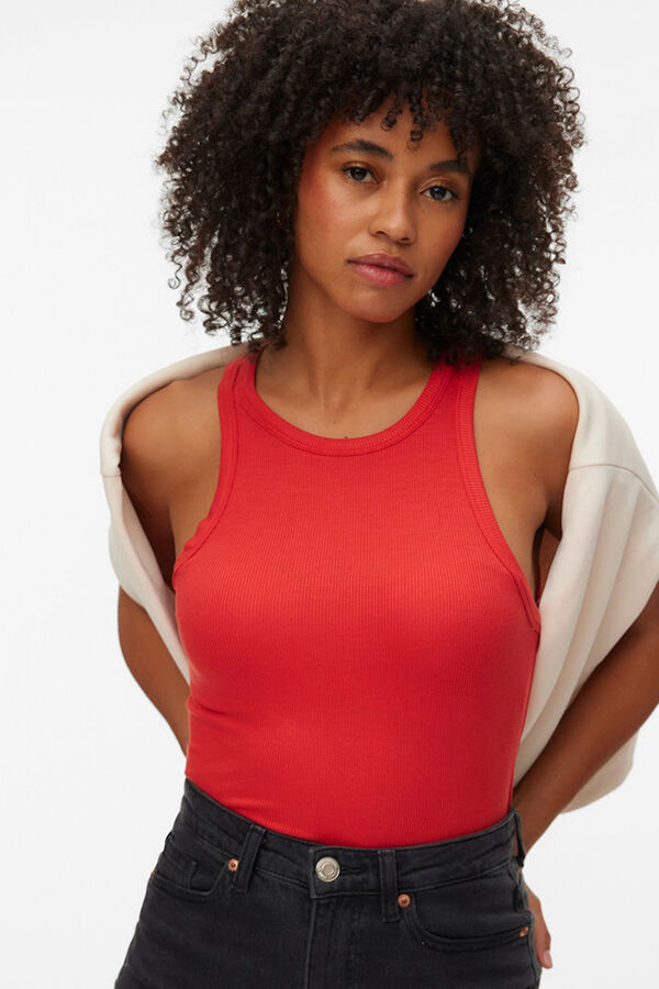 Vero Moda T-shirt sem mangas Vermelho