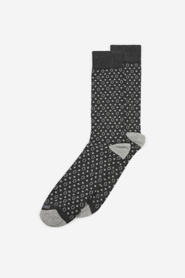 Cortefiel Tie pattern sock Dark grey
