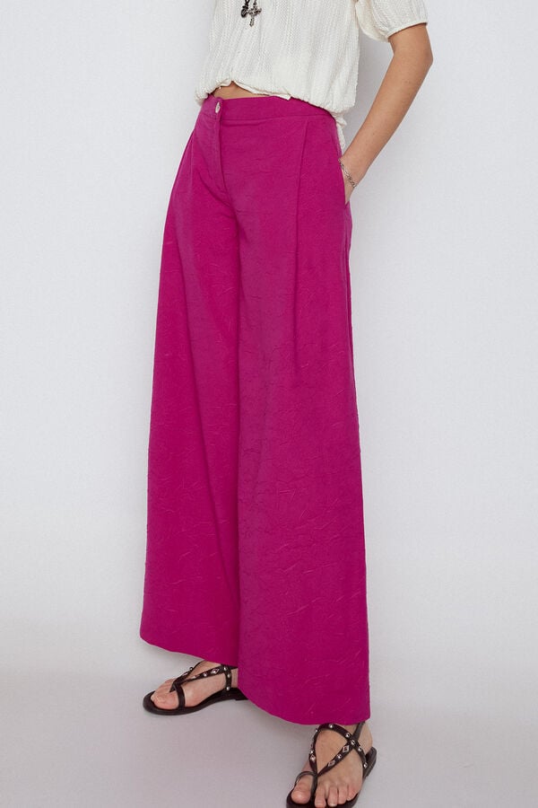 Cortefiel Wrinkled effect trousers Lilac