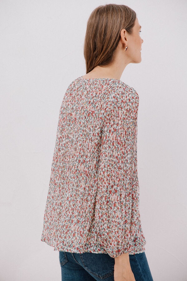 Cortefiel Blusa plissada Multicolorido