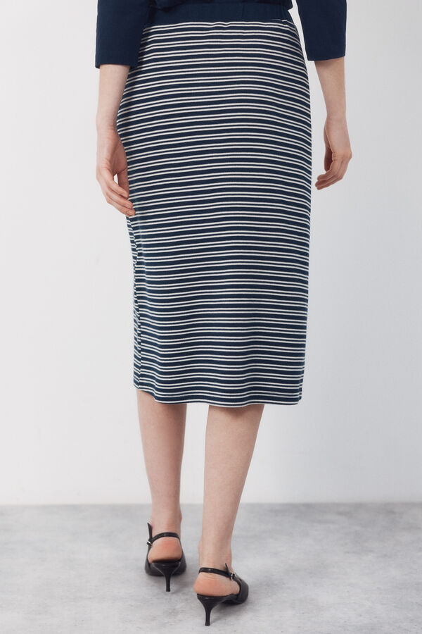 Cortefiel Jersey-knit -up buttons Printed blue