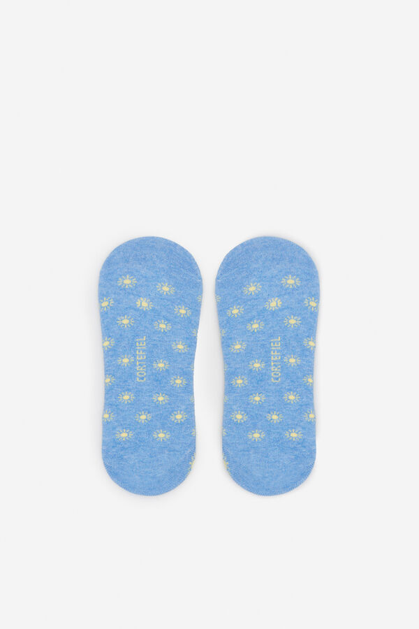 Cortefiel No-show socks with sun print Blue
